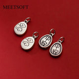999 Pure Silver Safety Printing Water Drop Pattern Pendant Charms