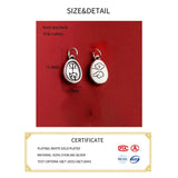 999 Pure Silver Safety Printing Water Drop Pattern Pendant Charms