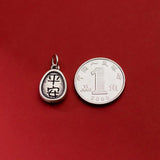 999 Pure Silver Safety Printing Water Drop Pattern Pendant Charms