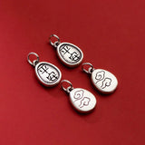 999 Pure Silver Safety Printing Water Drop Pattern Pendant Charms