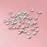 4PCS 925 Silver Zircon Heart Charm Pendant for DIY Jewelry Making