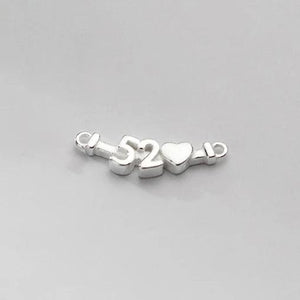 925 Silver Number Chains Pendant Charms for DIY Making