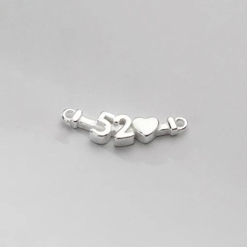 925 Silver Number Chains Pendant Charms for DIY Making