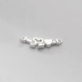 925 Silver Number Chains Pendant Charms for DIY Making