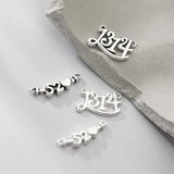 925 Silver Number Chains Pendant Charms for DIY Making