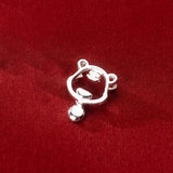 925 Silver Tiger Round Bells Pendant Charms DIY Necklace Bracelet