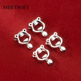 925 Silver Tiger Round Bells Pendant Charms DIY Necklace Bracelet