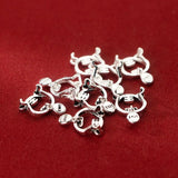 925 Silver Tiger Round Bells Pendant Charms DIY Necklace Bracelet