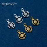 S925 Silver Anchor Rudder Pendant Necklace Charms DIY Making Supplies