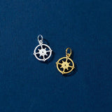 S925 Silver Anchor Rudder Pendant Necklace Charms DIY Making Supplies
