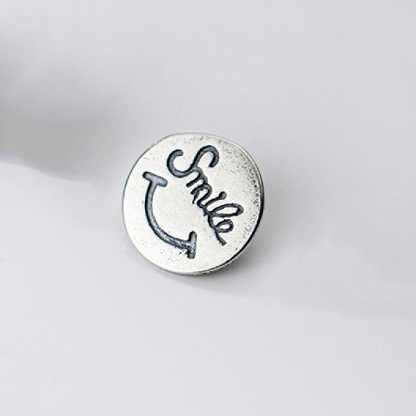 925 Silver Distressed Round Buttons Buckle Charms DIY Making Supplies