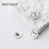 925 Silver Distressed Round Buttons Buckle Charms DIY Making Supplies