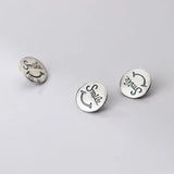 925 Silver Distressed Round Buttons Buckle Charms DIY Making Supplies