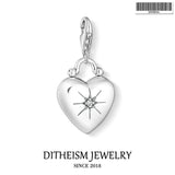 925 Silver Heart Locket Charm Pendant - Romantic Gift For Women