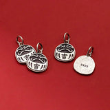 925 Silver Geometric Lucky Pattern Pendant Charms DIY Making Supplies