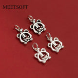 S925 Sterling Silver Tiger Head 11x14mm Pendant Charms for DIY Bracelet
