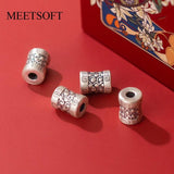 Vintage S999 Silver 8MM Spacer Beads for DIY Bracelet Accessories