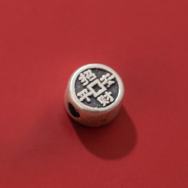 Vintage S999 Silver Cat Fish Spacer Beads Charms for DIY Bracelets