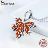 925 Silver Maple Tree Leaves Pendant Charms DIY