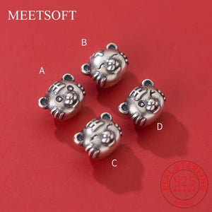 S925 Tiger Baby Charms for DIY Animal Year