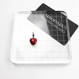 925 Sterling Silver Hot Red Heart Pendant Dangle Charm For Women