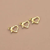 S925 Silver Spring Clasp Peach Heart Round Rinf Connecting Clasp DIY