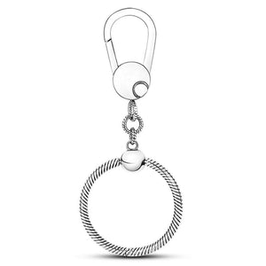 925 Sterling Silver Keychain Bag Charms Key Ring Minimalis
