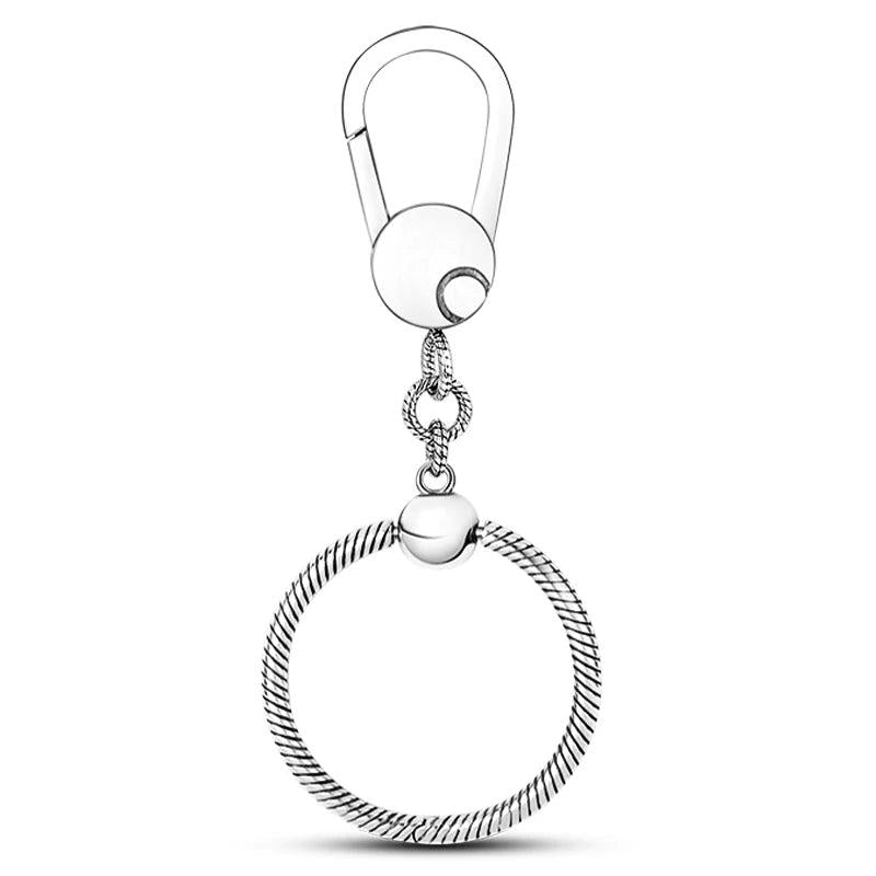925 Sterling Silver Keychain Bag Charms Key Ring Minimalis