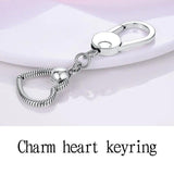 925 Sterling Silver Keychain Bag Charms Key Ring Minimalis