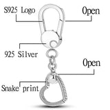 925 Sterling Silver Keychain Bag Charms Key Ring Minimalis