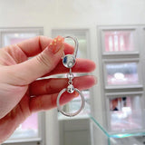 925 Sterling Silver Keychain Bag Charms Key Ring Minimalis
