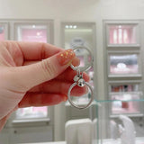 925 Sterling Silver Keychain Bag Charms Key Ring Minimalis