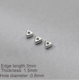 10pcs S925 Sterling Silver Triangle Beads Charms DIY Fine Accessories