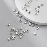 10pcs S925 Sterling Silver Triangle Beads Charms DIY Fine Accessories