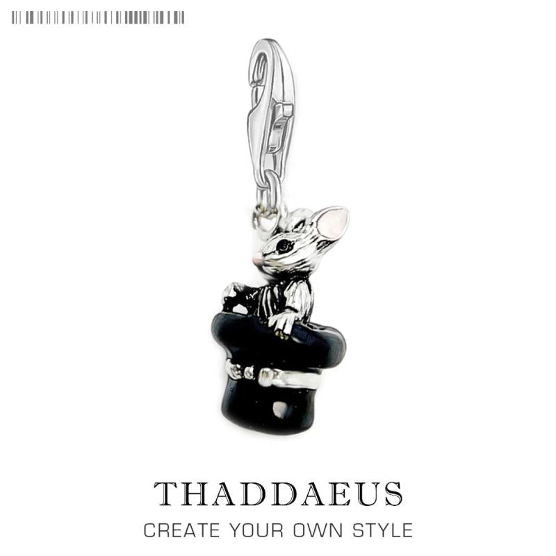 925 Silver Rabbit Charm Magician Bunny With Top Hat Magic Gift