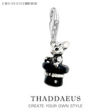 925 Silver Rabbit Charm Magician Bunny With Top Hat Magic Gift