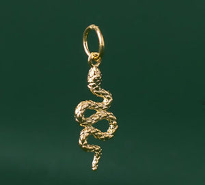S925 Sterling Silver Zodiac Snake Pendant 14K DIY Punk Charms