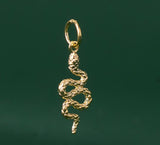 S925 Sterling Silver Zodiac Snake Pendant 14K DIY Punk Charms