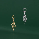 S925 Sterling Silver Zodiac Snake Pendant 14K DIY Punk Charms