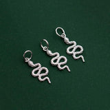S925 Sterling Silver Zodiac Snake Pendant 14K DIY Punk Charms