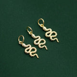 S925 Sterling Silver Zodiac Snake Pendant 14K DIY Punk Charms