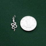 S925 Sterling Silver Zodiac Snake Pendant 14K DIY Punk Charms