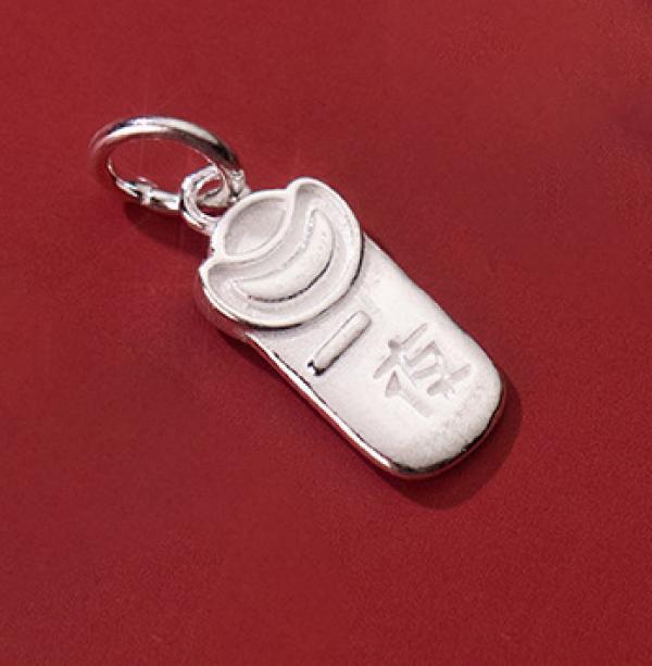 Vintage S925 Sterling Silver Square Tag Charms DIY Fine Accessories