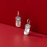Vintage S925 Sterling Silver Square Tag Charms DIY Fine Accessories