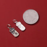 Vintage S925 Sterling Silver Square Tag Charms DIY Fine Accessories