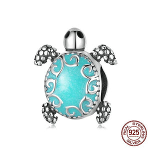 925 Sterling Silver Sea Turtle Charm Bead for Bracelets, Fine Jewelry Present