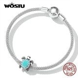 925 Sterling Silver Sea Turtle Charm Bead for Bracelets, Fine Jewelry Present