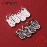 Vintage S925 Sterling Silver Square Pendant Charms DIY Jewelry Drop