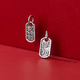 Vintage S925 Sterling Silver Square Pendant Charms DIY Jewelry Drop