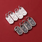 Vintage S925 Sterling Silver Square Pendant Charms DIY Jewelry Drop